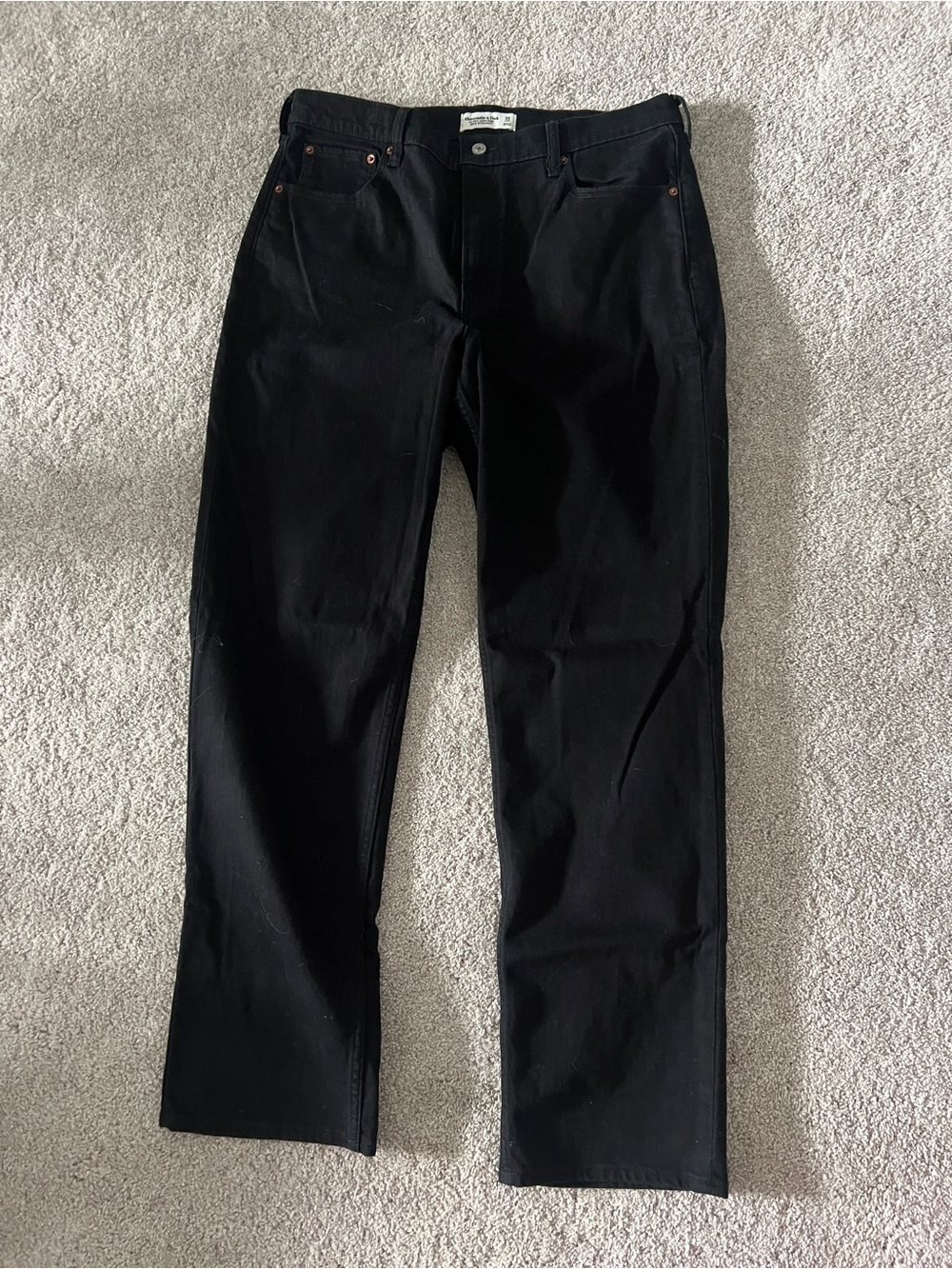 Black Straight Leg Jeans Abercrombie Ultra High Ride 90s straight